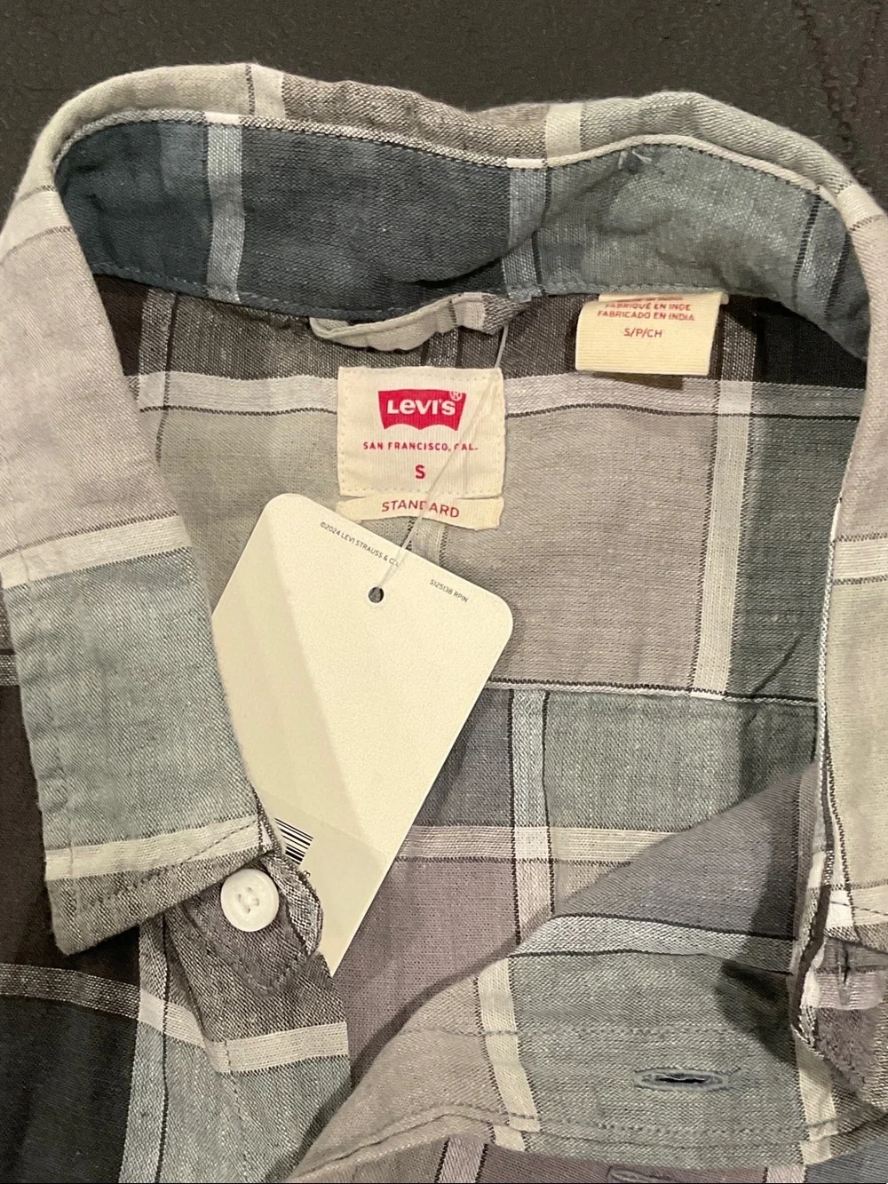 Levi's Men's Short-Sleeve Plaid Button-Down Shirt - Blue Gray Brown